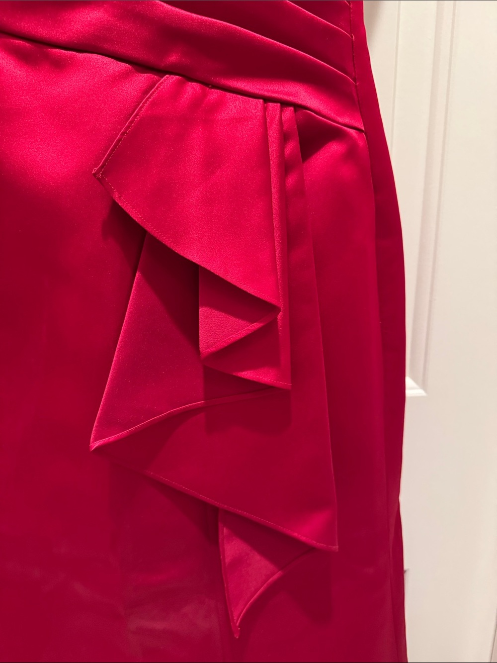 Strapless Red Formal Gown with Sweetheart Bodice - Picture 3 of 7